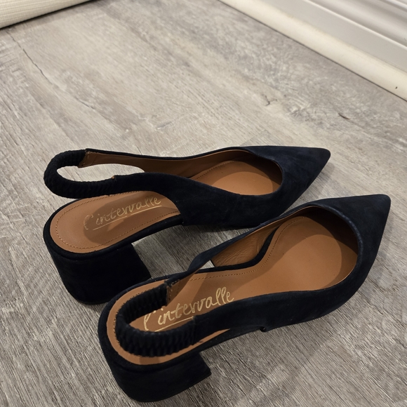 L'INTERVALLE Navy Slingback Heels - Picture 2 of 3